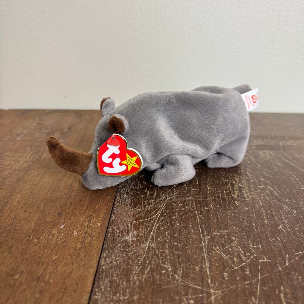 TY Beanie Baby Retired 1996 Original‎ Spike Rhino Rhinoceros